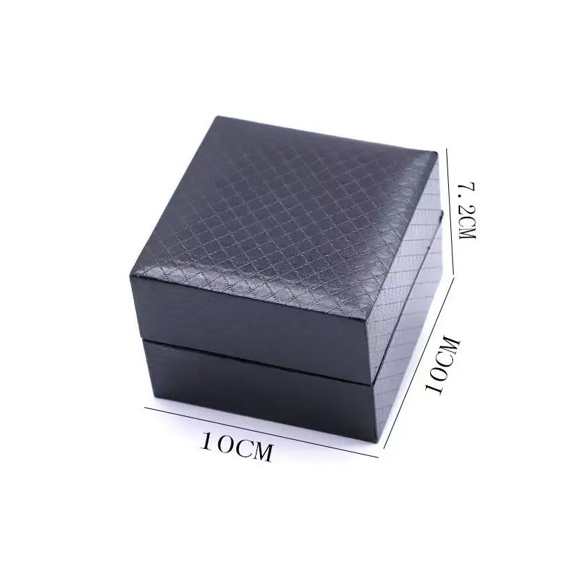 กล่องนาฬิกา กล่องใส่นาฬิกา Watch Box กล่องของขวัญ กระดาษพิเศษลายเพชร สีดำ