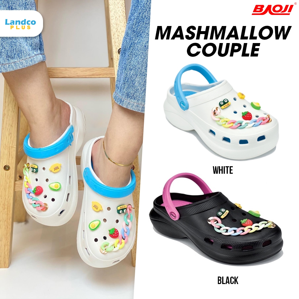 Baoji Collection บาโอจิ รองเท้าแตะแบบสวม รองเท้าแฟชั่น W Mashmallow-COUPLE B037-128 (640)