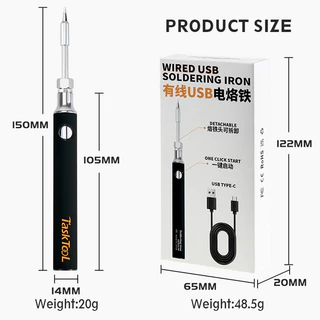 TASKTOOL หัวแร้งบัดกรี หัวแร้งบัดกรีแบบ USB ชุดหัวแร้งบัดกรี5โวลต์8วัตต์ เครื่องมือบัดกรีมือ