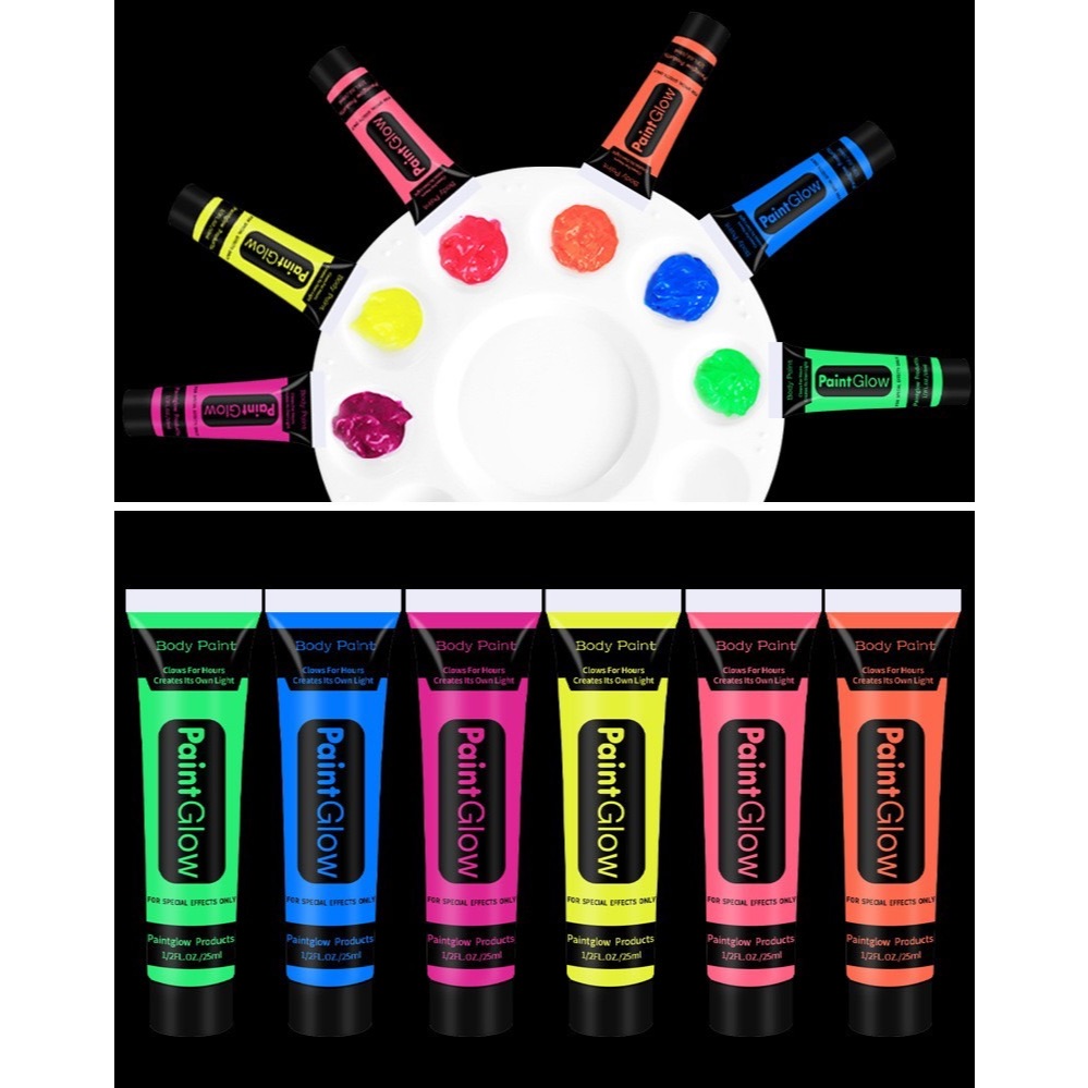 สีเพ้นท์ตัว สีน้ํามันสําหรับเพ้นท์ร่างกาย 12 สี สีเพ้นท์หน้าปาร์ตี้แฟนซี แป้งงิ้ว สีทาหน้างิ้ว
