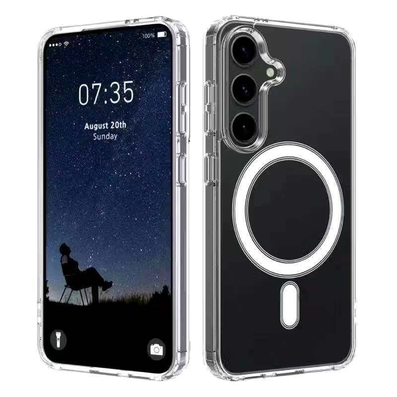 เคสใสชาร์จไร้สาย ใช้สำหรับรุ่น Samsung S25 S25plus S25ultra S24FE S23FE A16 A25 A15 A35 A55 S23 เคสกันกระแทก มีแม่เหล็ก