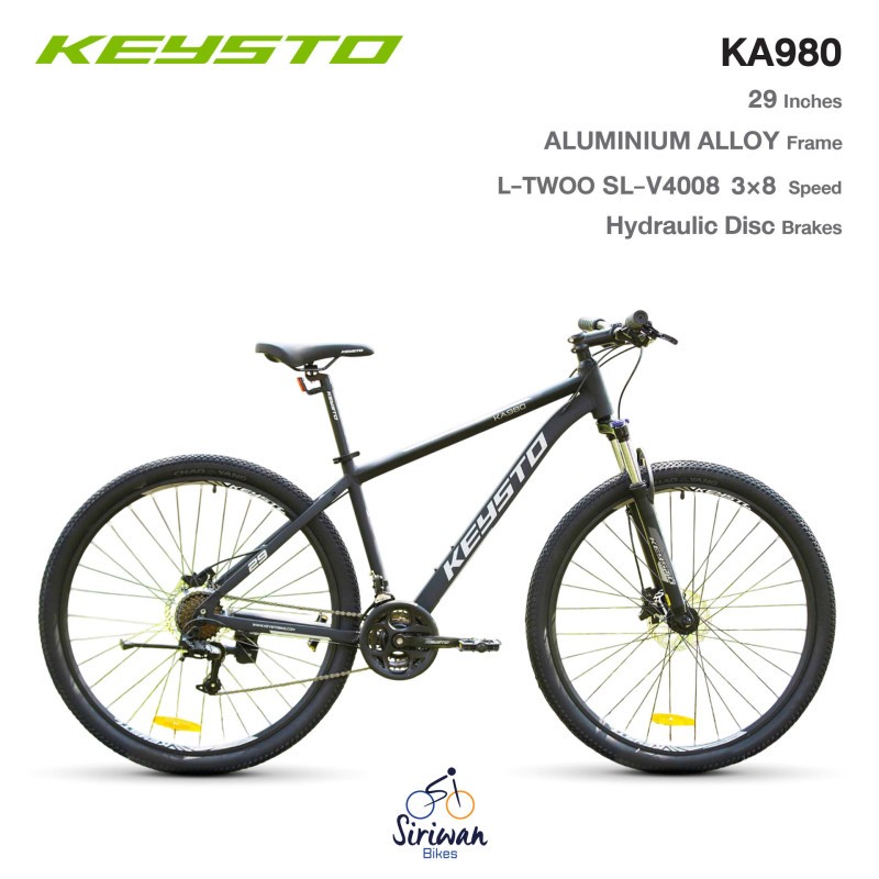 Keysto KA980 จักรยานเสือภูเขา เฟรมอลูมิเนียม L-Twoo 3x8 speed Hydraulic Brakes ล้อ 29 นิ้ว