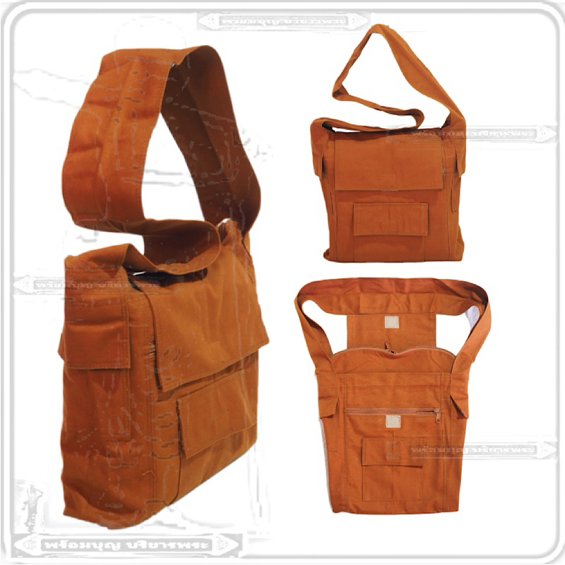 กระเป๋า / ย่าม ผ้า โทเรหนา ขนาด กว้าง 10นิ้ว สูง 11นิ้ว  กระเป๋า ใส่ จีวร #ร้านพร้อมบุญ บริขารพระ - รูปที่ 2