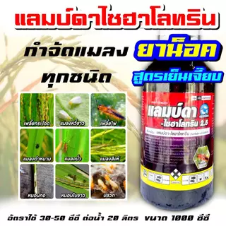 แลมบ์ดา ไซฮาโลทริน ฉลาม 1 ลิตร สารกำจัดแมลง น็อคเย็น แลมด้า