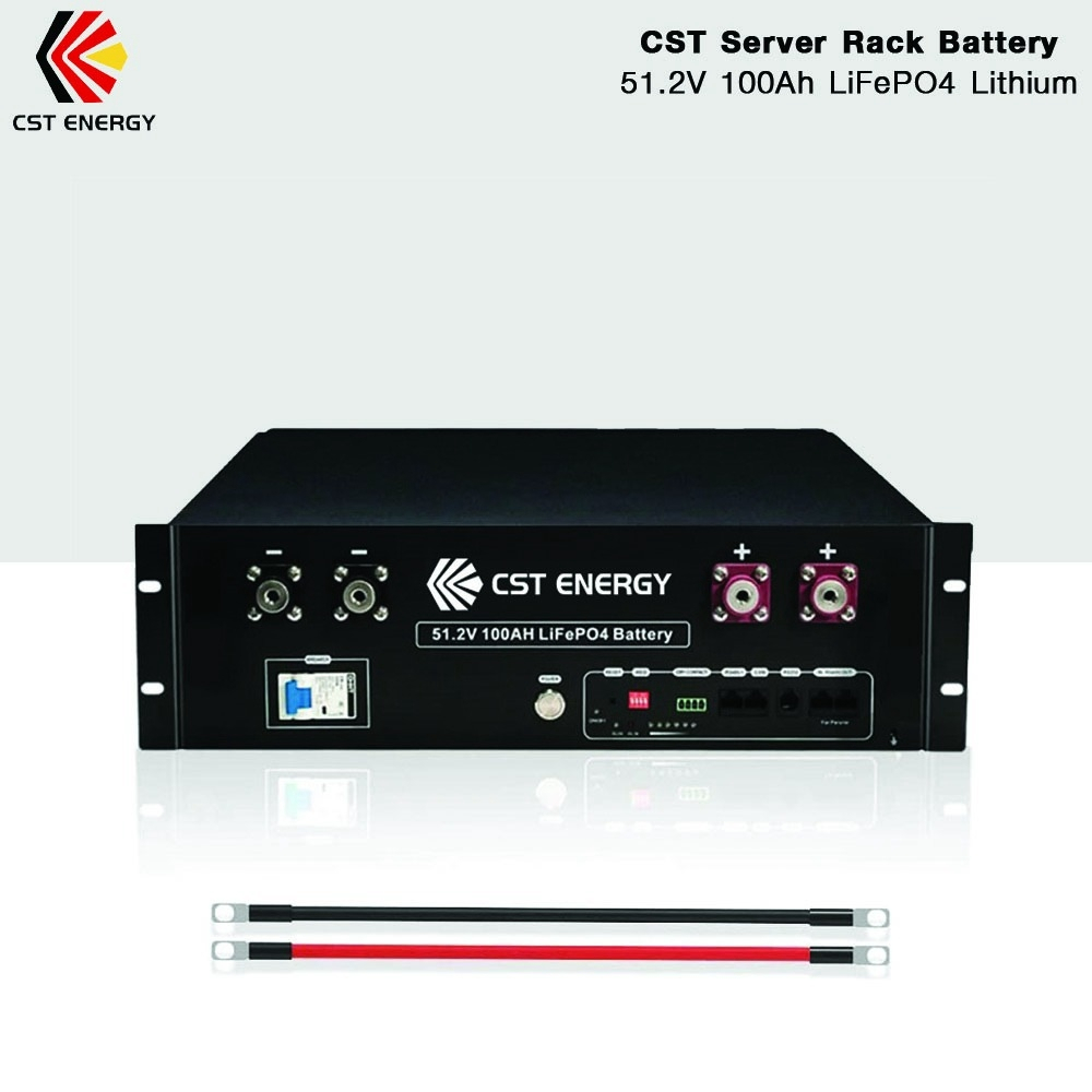 CST Server Rack Battery 51.2V 100Ah LiFePO4 Lithium Bms JBD ในตัว แบตเตอรี่ลิเธียมไอออนฟอสเฟต รับประกันศูนย์