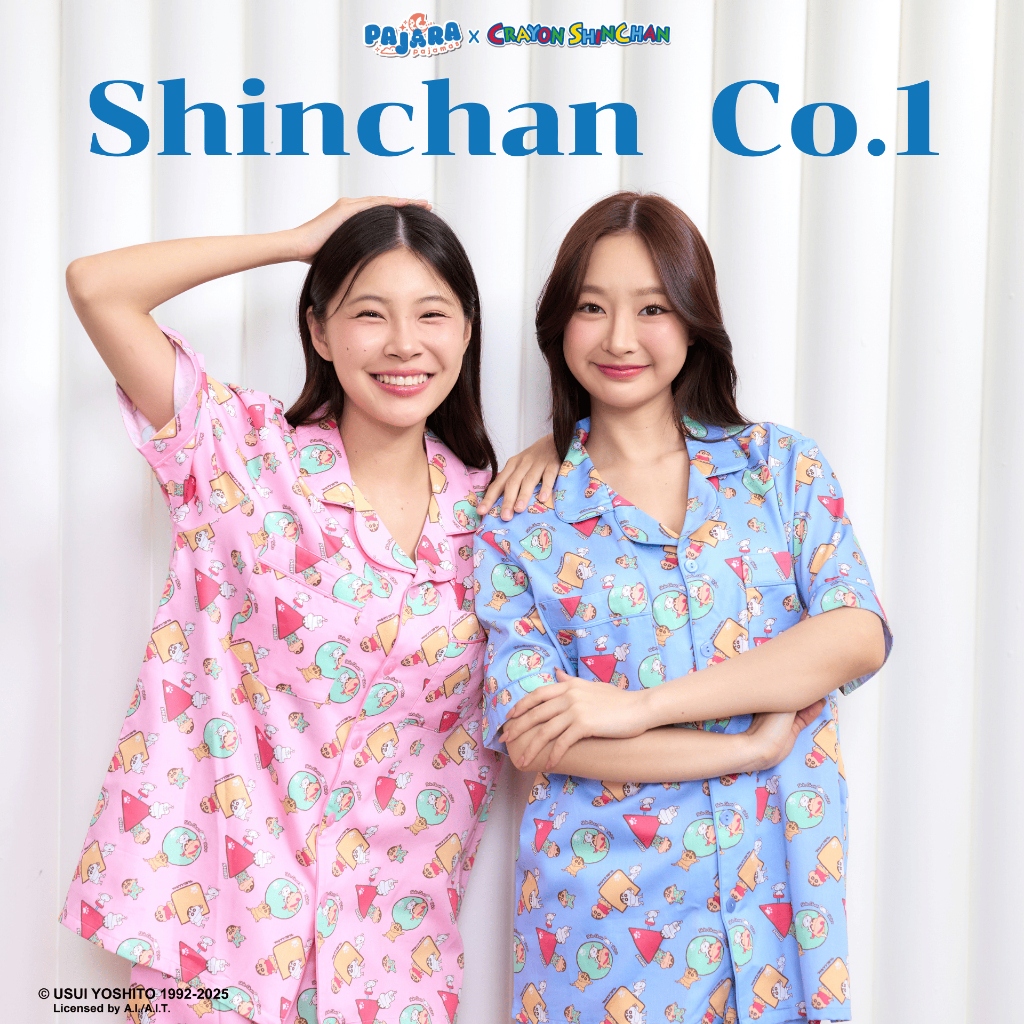 ชุดนอน Pajara Pajamas (Premium) SC-0020 ลายชินจัง 𝐂𝐑𝐀𝐘𝐎𝐍 𝐒𝐇𝐈𝐍𝐂𝐇𝐀𝐍 ลิขสิทธิ์แท้ เนื้อผ้า Cotton Satin