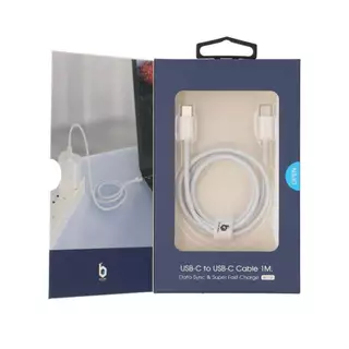 สายชาร์จ Blue Box USB-C to USB-C Cable 60W Super Fast Charge 1M White (BB-C06) by BB Beyond D-Box