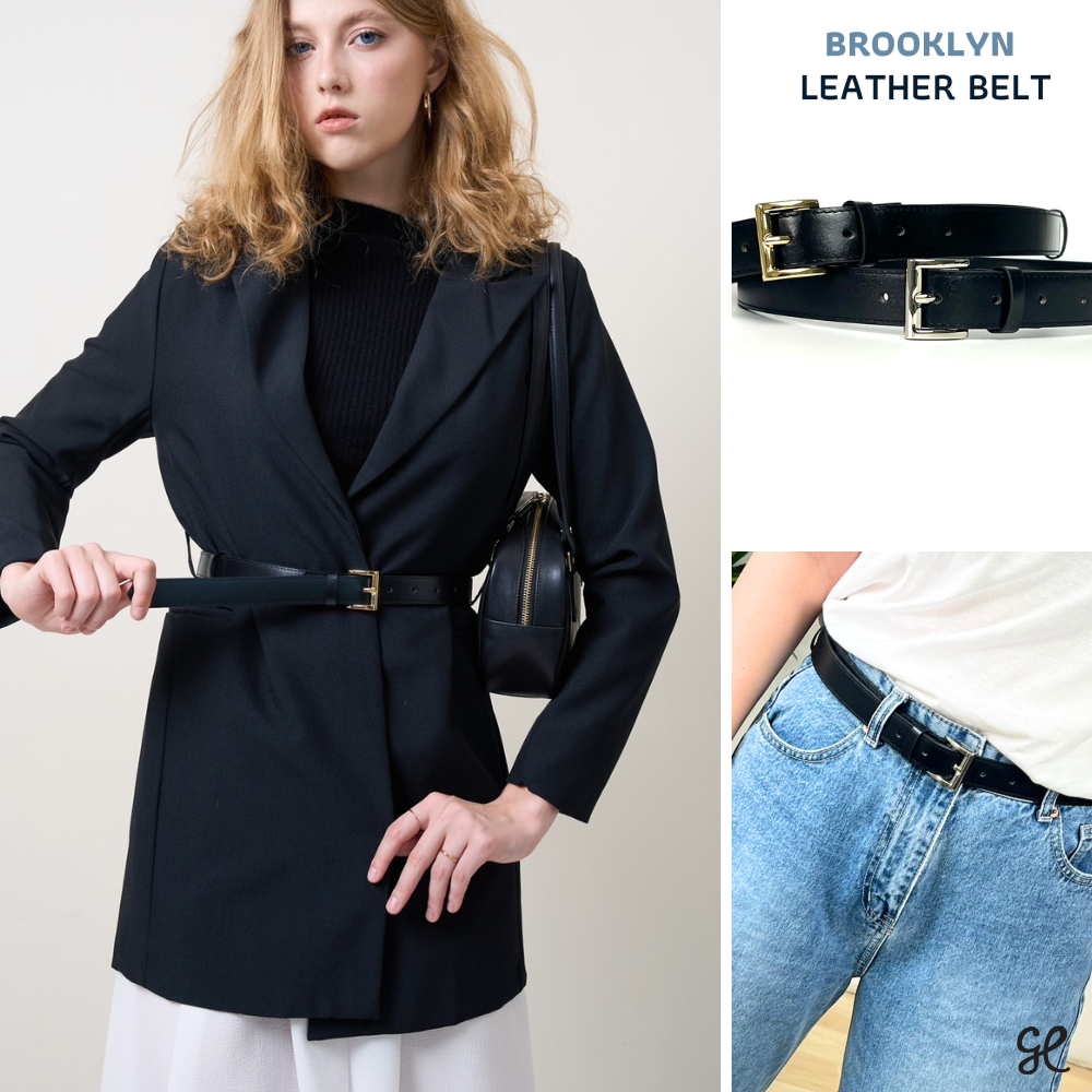 CHNiiNiN - Brooklyn leather belt เข็มขัดหนังวัวแท้ (ขนาด2.5ซม)