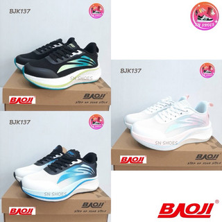 รองเท้าผ้าใบ BAOJI เเท้100% BJK 137 รองเท้าผ้าใบเด็ก ไซร้ 33-37