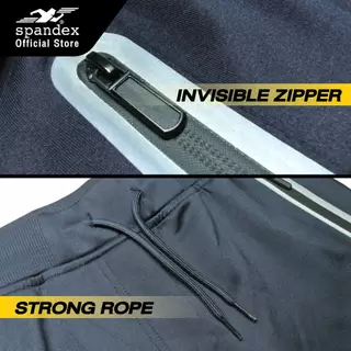 Spandex กางเกงสปอร์ตผ้าSpandexขา5ส่วน นุ่มใส่สบาย ยับยาก กระเป๋ามีซิป เชือก ใส่ลำลอง เล่นกีฬา SS102