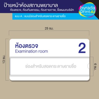 ป้ายชื่อหน้าห้องตรวจ, ห้องคลินิก, ห้องทำงาน, ชื่อห้องต่างๆ ข…