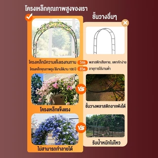 XPX ซุ้มกุหลาบเลื้อย ขนาด 13 mm เป็นเหล็กแข็งแรง น้ำหนักเบาและง่ายต่อการประกอบกับส่วนที่ถอดออกได้สำหรับความยาวที่ต้องการ