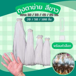 ถุงตาข่าย พร้อมตัวล็อก พลาสติก ถุงตาข่ายใส่ผลไม้ ใส่สินค้าเบ…