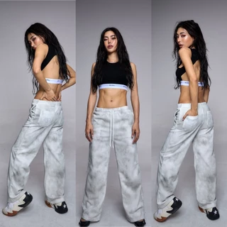 Atipashop - LIA WARMY PANTS กางเกงวอร์ม สีมัดย้อม กรีนหลังรีเฟล็กซ์