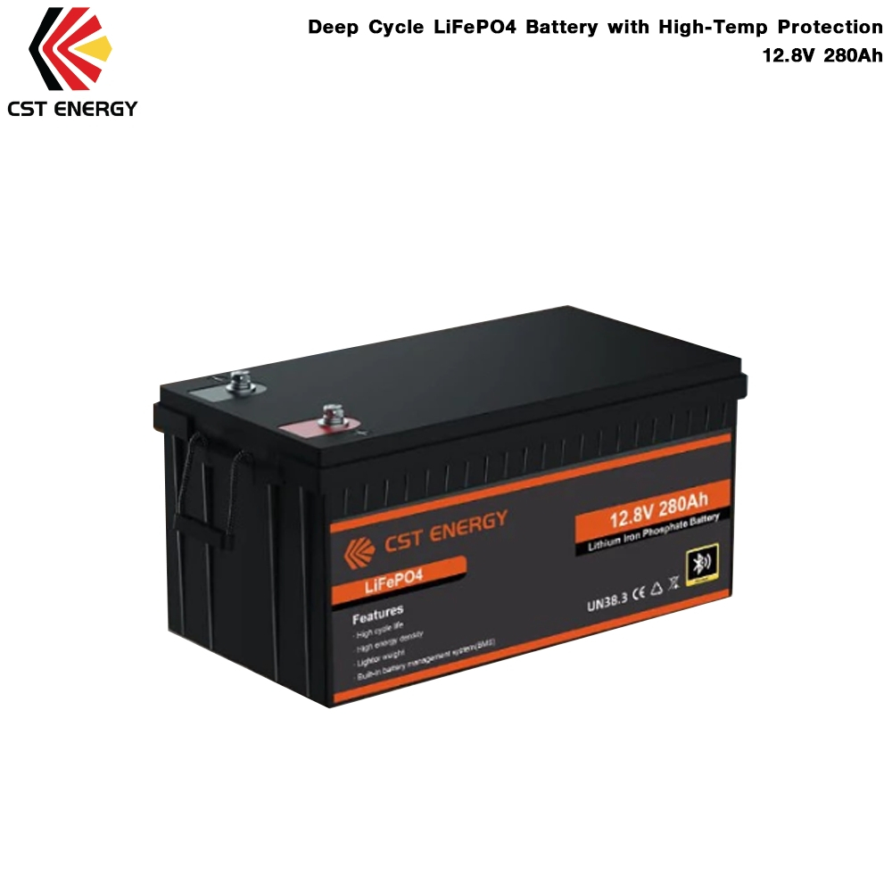 CST Deep Cycle LiFePO4 Battery with High-Temp Protection 12.8V 280Ah