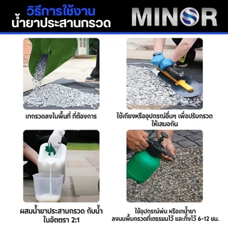MINOR น้ำยาประสานกรวด (5 ลิตร) น้ำยาประสานกรวด หินเกล็ด กรวดล้าง หรือ ทราย ให้ติดแน่น ใช้ได้ทั้งภายนอกและภายใน GravelBon