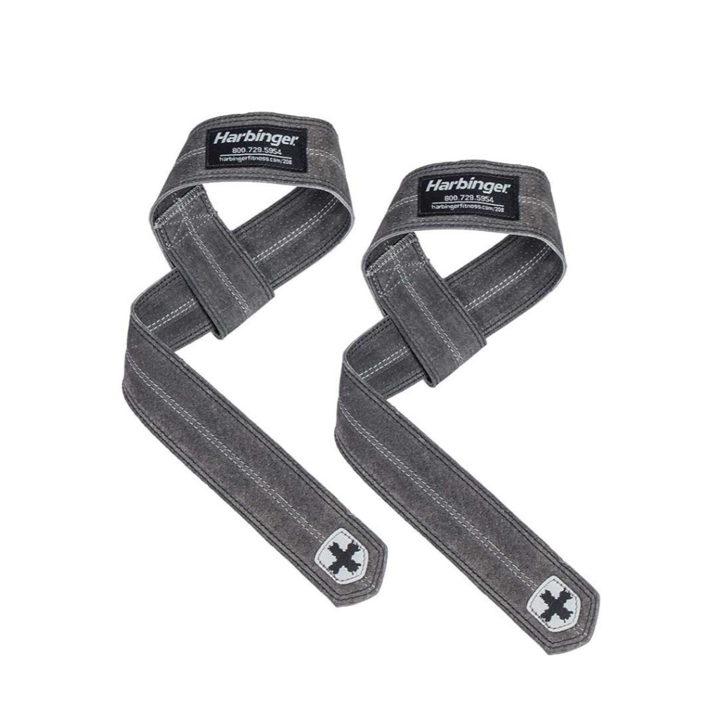 Harbinger Leather Lifting Straps สายรัดข้อมือยกเวทหนังแท้ สแตรปยาว 21 นิ้ว กว้าง 1 นิ้วครึ่ง