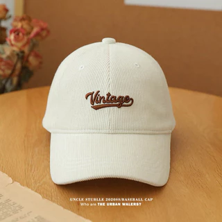 (EO) หมวกแก๊ปกันแดด ผ้าลูกฟูก cap (ป้ายvintage)