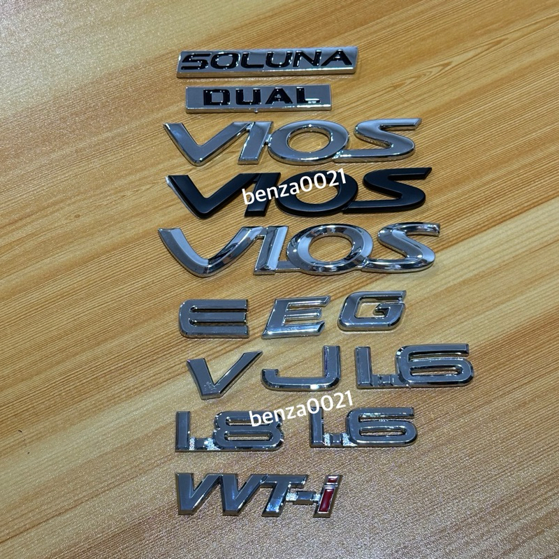 โลโก้ SOLUNA VIOS  DUAL E G V J 1.8 1.6 VVTi S ติดท้าย Toyota ราคาต่อชิ้น