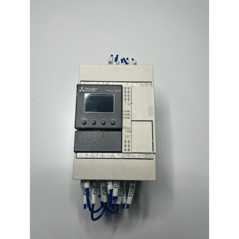 พีแอลซี PLC Mitsubishi FX3S-14MR + หน้าจอ Display Unit FX3S-5DM