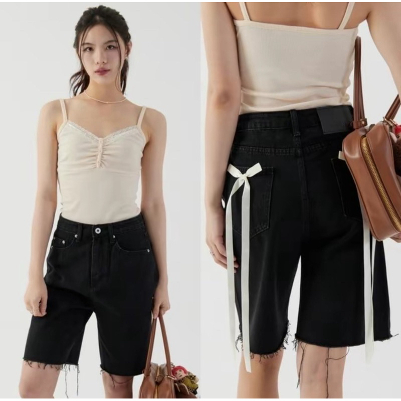 ส่งต่อ กางเกงยีนส์ หลังแต่งโบ ไซส์ S ป้าย Beming.bkk