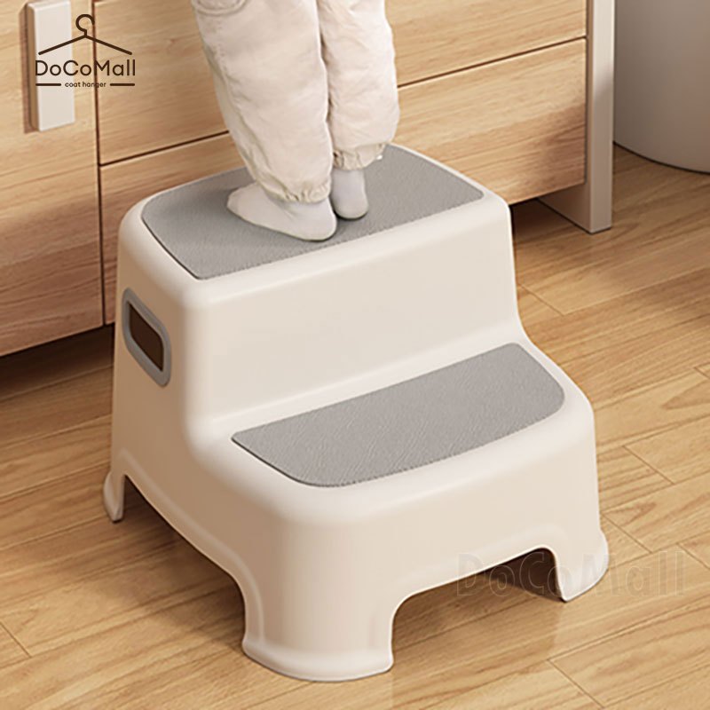 DoCo บันไดชักโครกเด็ก เก้าอี้นั่งยอง เก้าอี้เหยียบขึ้นชักโครกสำหรับเด็กมี 2 ชั้น มีกันลื่นทั้งที่ฐานเหยียบและมุมวาง