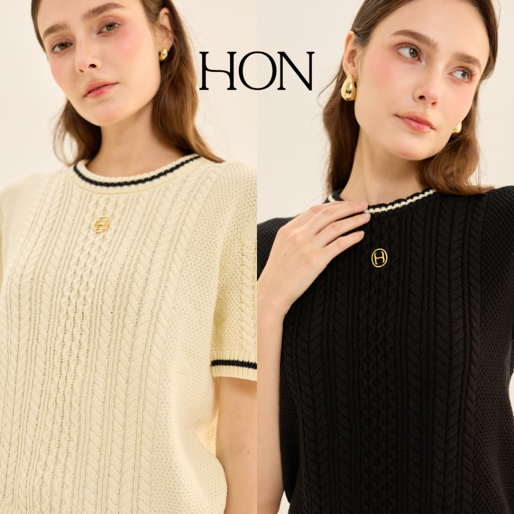 HON - Ella Knit T-Shirt - เสื้อยืดผ้ายืดผู้หญิง