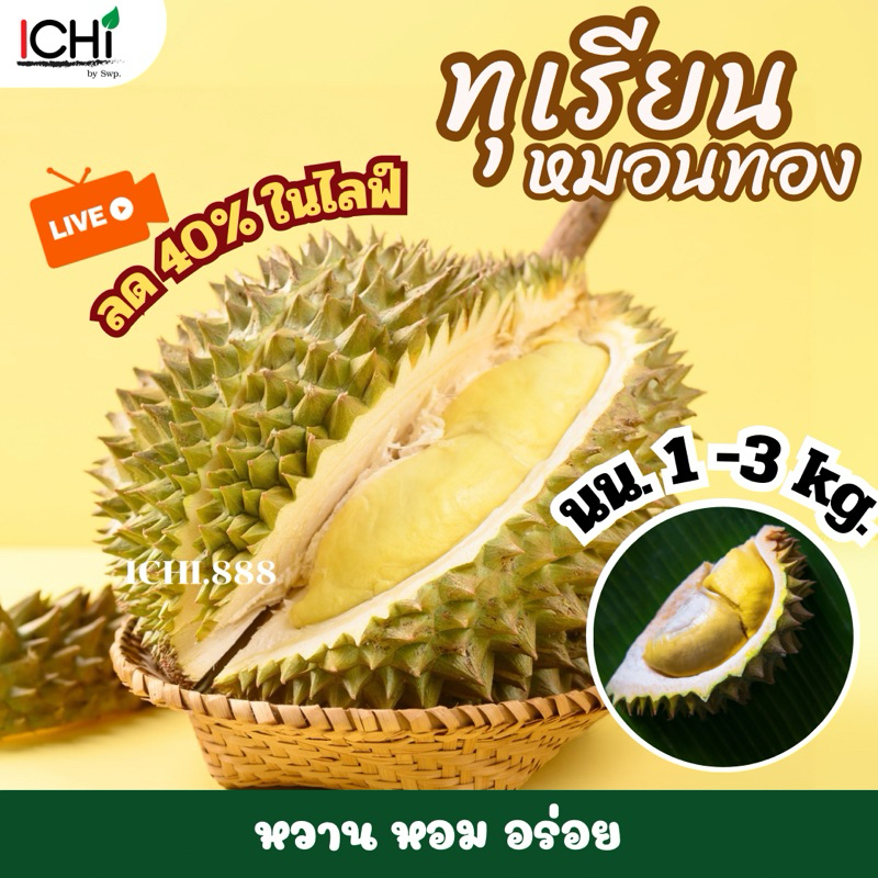 ทุเรียนหมอนทอง มินิ ขนาด 8ขีด- 3 กก.