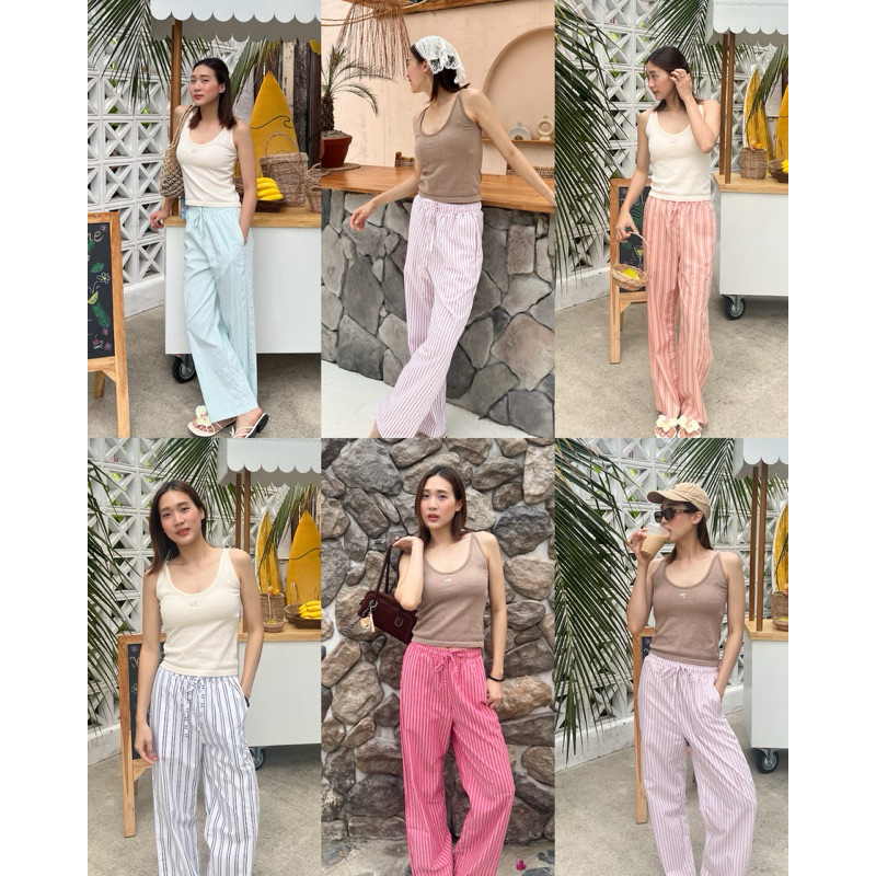 (ไลฟ์เหลือ 238฿)📌พร้อมส่งกางเกงขายาวผ้าลินิน linen lily pants(ver lily)