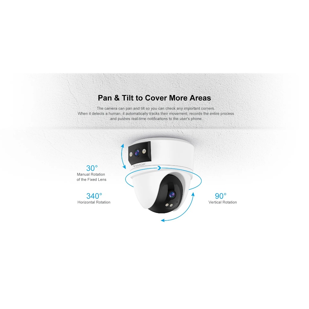 Vstarcam CS2DR (เลนส์คู่) IP Camera กล้องวงจรปิดไร้สาย ความละเอียด 3MP(1296P) indoor มีAI+