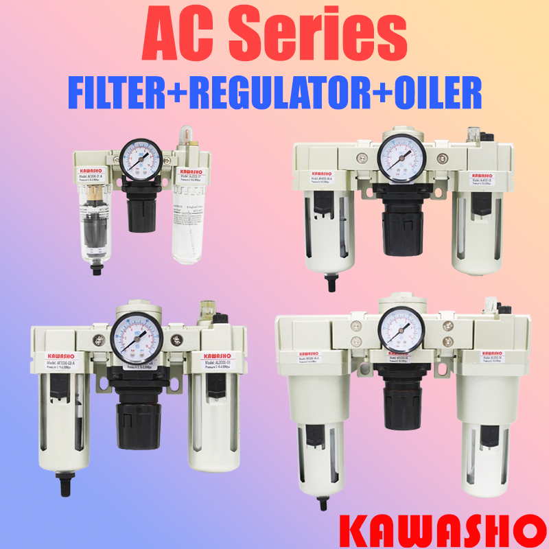 AC2000 AC3000 AC4000 AC5000  FILTER+REGULATOR+OILER (3FRL) (Auto Drain) ″KAWASHO″