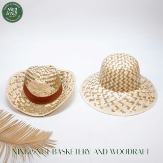 หมวกคาวบอยกระจูดสานชายหญิงสานสวยงามแข็งแรง