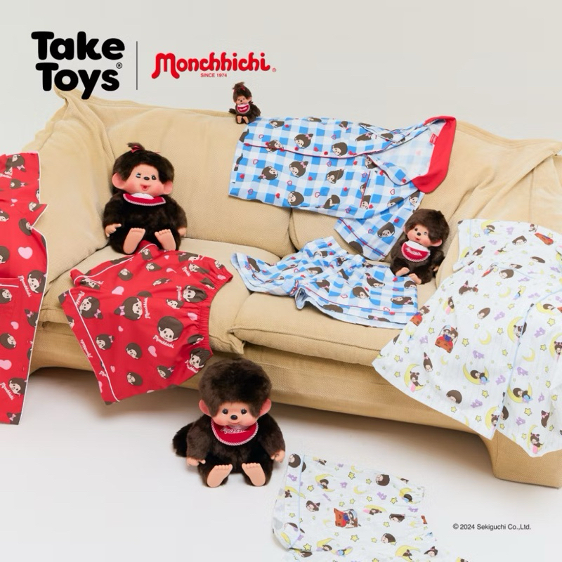 (ใช้โค้ดลดเหลือ 83x.-) Monchhichi pajamas freesize🧸🍓⭐️ | ชุดนอนมอนชิชิ ลิขสิทธิ์แท้ ขนาดฟรีไซส์