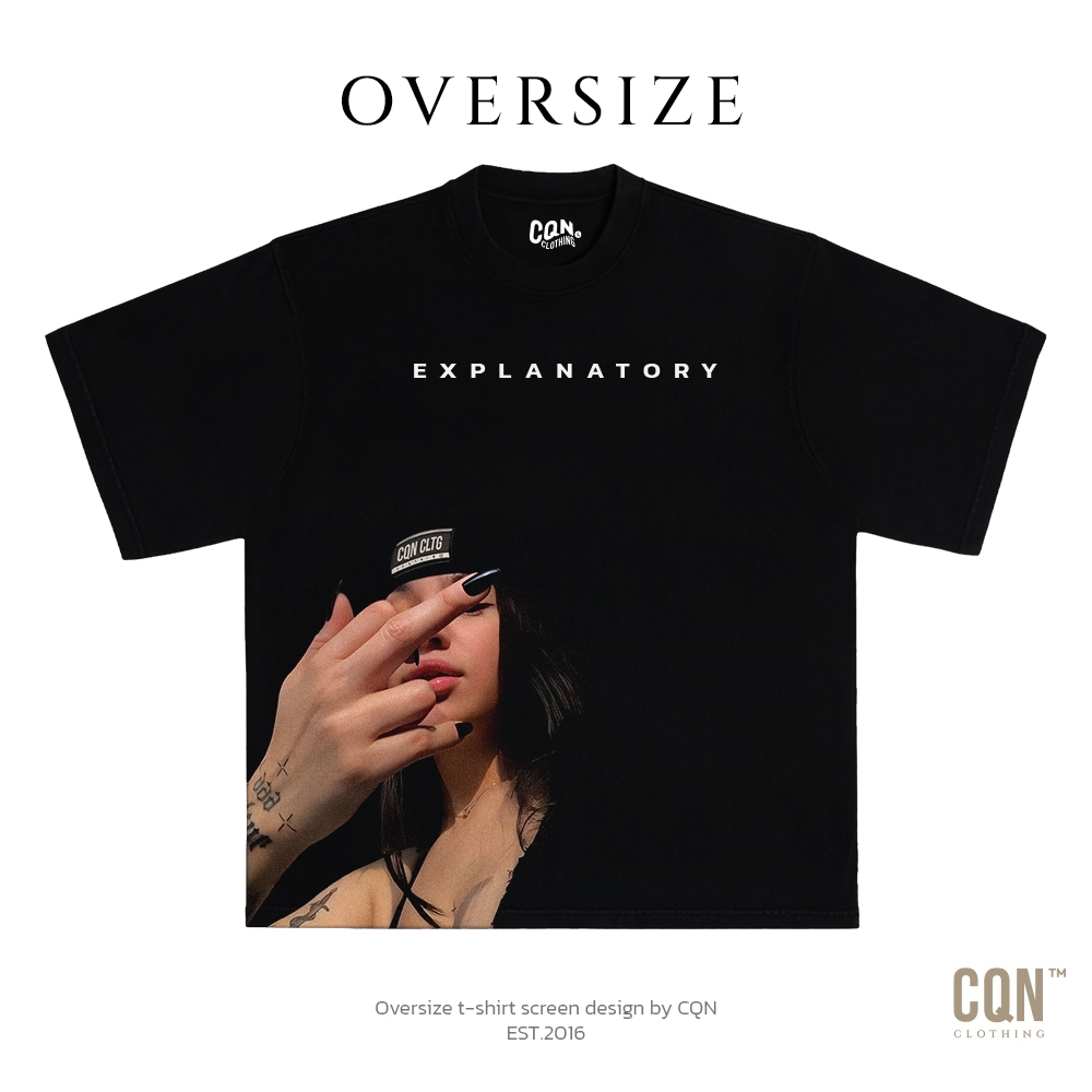 CQN | OVERSIZE [EXPLANATORY] ผ้าหนานุ่ม คอแคบ ไม่ย้วย