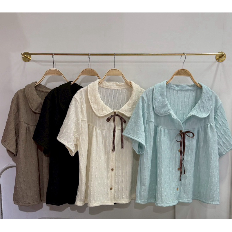 (อก 46-50“) เสื้อแฟชั่นสาวอวบสไตล์ญี่ปุ่น เกาหลี ผูกโบว์ทรงนักเรียนญี่ปุ่น ใส่ไปคาเฟ่ น่ารัก เสื้อผ้าแฟชั่นสาวอวบอ้วน