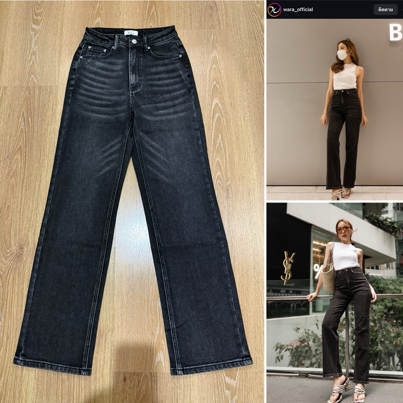 (ใช้โค้ดลดได้) wara_official กางเกงยีนส์ ทรง curved classy regular straight