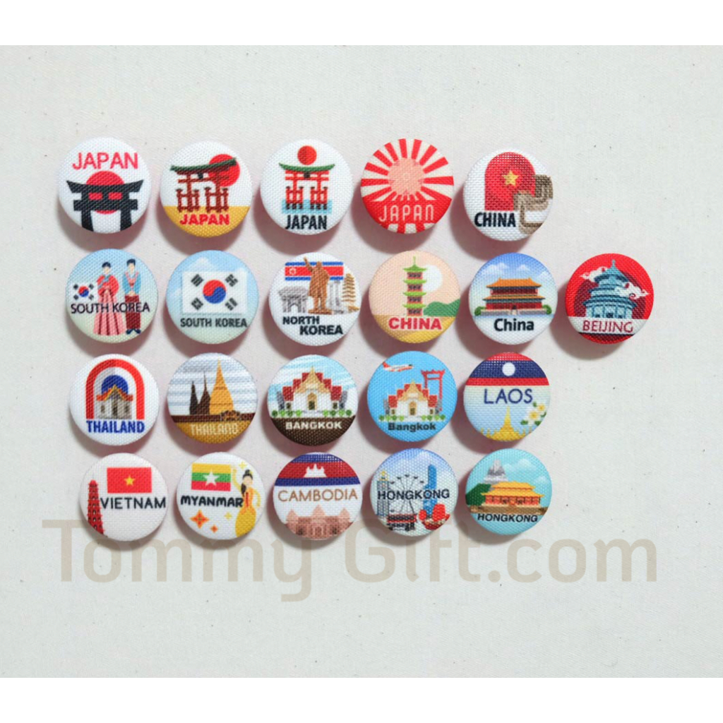 Tommy Gift - Travel Magnet หมุดแม่เหล็กนานาชาติ โซน ASIA#1 ขนาด 3.2 ซม.