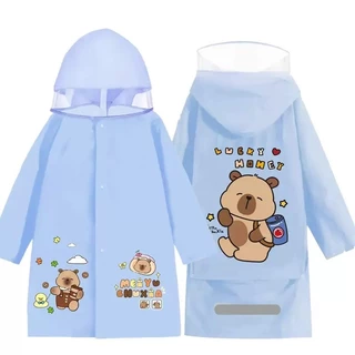 YY-3301,YY-3302เสื้อกันฝนเด็กหญิงและเด็กชาย ชุดกันฝนคุโรมิ หมวกปีกใหญ่ขึ้น กระเป๋านักเรียนใบใหญ่ เสื้อกางฝนเด็ก