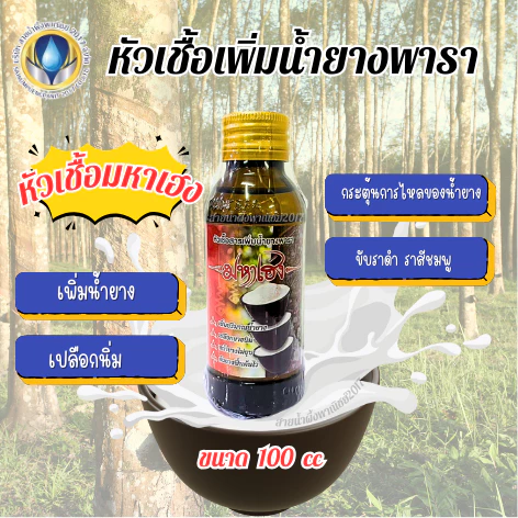 หัวเชื้อสารเพิ่มน้ำยาง มหาเฮง ขนาด 100 cc หัวเชื้อเพิ่มน้ำยาง ช่วยให้เปลือกนิ่ม ไม่ยุบ พร้อมส่ง