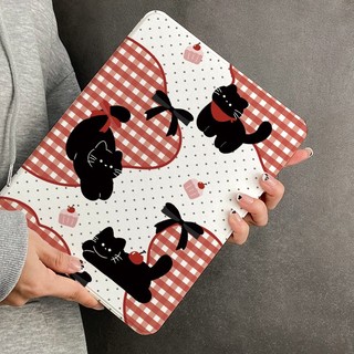 💫พร้อมส่ง💫เคสiPadหมุน 360° Air7 แอปเปิ้ลสีแดง cats Gen11 แผ่นหลังอะครีลิ for iPad Gen6 Air5 Air6