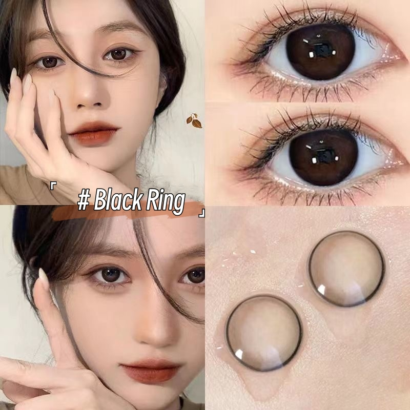 Midroo 0.00-6.00 ตาสว่างเลนส์มีค่าสายตา Black/Brown Ring-14.0mm คอนแทคเลนส์ Monthly Replace