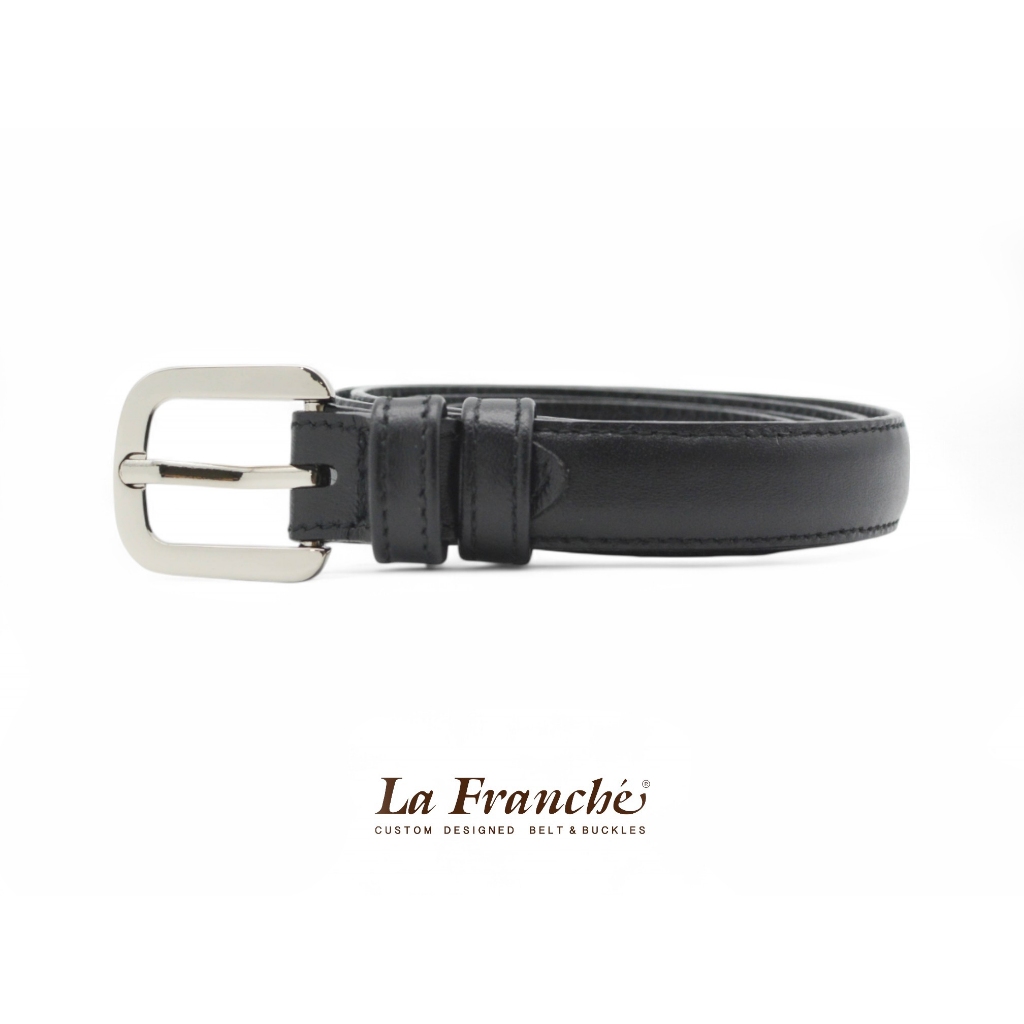 𝗟𝗮 𝗙𝗿𝗮𝗻𝗰𝗵𝗲 - 𝗙𝗮𝘀𝗵𝗶𝗼𝗻 𝘀𝗲𝘁 เข็มขัดหนังวัวแท้ Nappa สีดำ พร้อมหัวเข็มขัด  #7L0041