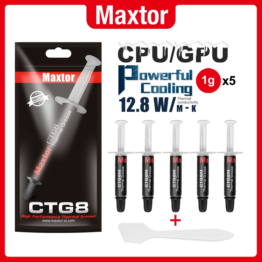[maxtor Official] Maxtor CTG8 5g Thermal Paste (12.8W/mk) จาระบีระบายความร้อนที่มีประสิทธิภาพสำหรับ CPU/GPU ฮีทซิงค์