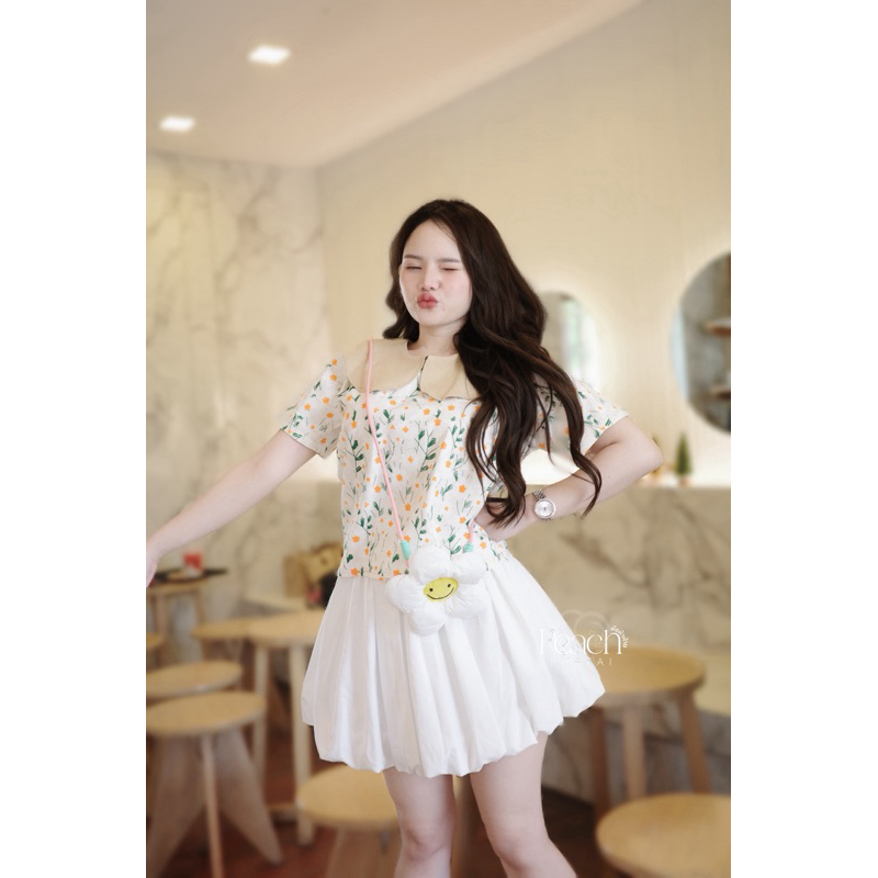 Olive Daisy Shirt ลายดอกเดซี่เนื้อผ้าฝ้าย