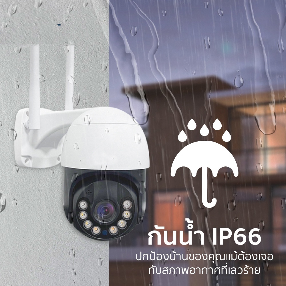 Hivison 4K กล้องวงจรปิดกันน้ำเชื่อม wifi 2.4G ภาพคมชัด พูดตอบโต้ได้ กล้องหมุนได้355องศา