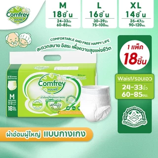 [M-XL 1แพ็ค] Comfrey แพมเพิสผู้ใหญ่แบบกางเกง ราคาประหยัด ไซส์ M-XL x1แพ็ค