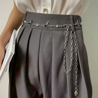 พร้อมส่ง !! เข็มขัดโซ่คาดเอว ลายผีเสื้อเงา body chai เส้นเล็…