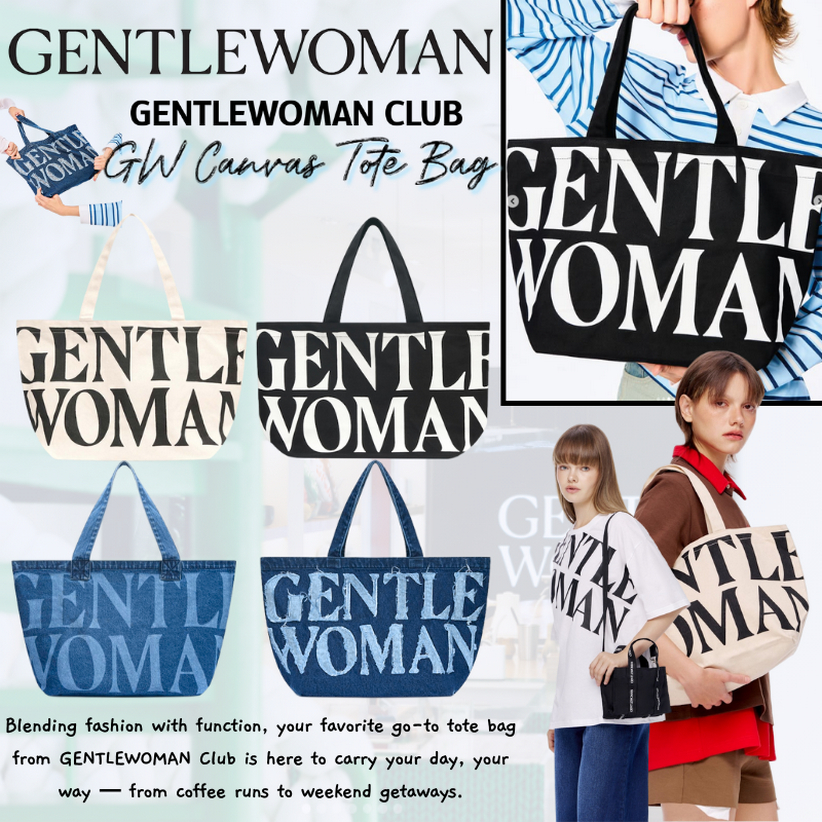 🔖พร้อมส่ง🔥แท้💯Gentlewoman Club :GW Canvas Tote Bag White/Black กระเป๋าผ้า กระเป๋