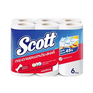 [ทั้งหมด 6 แพ็ค] สก็อตต์ กระดาษเอนกประสงค์ แบบม้วน (แพ็ค 6 ม้วน) SCOTT MULTI-PURPOSE PAPER (PACK 6 ROLLS)