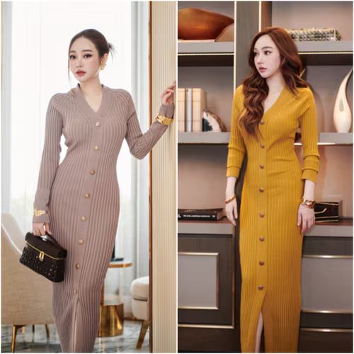 "MERMIDAR DRESS 004" เดรสแขนยาว ทางการ สวยหรูดูแพง
